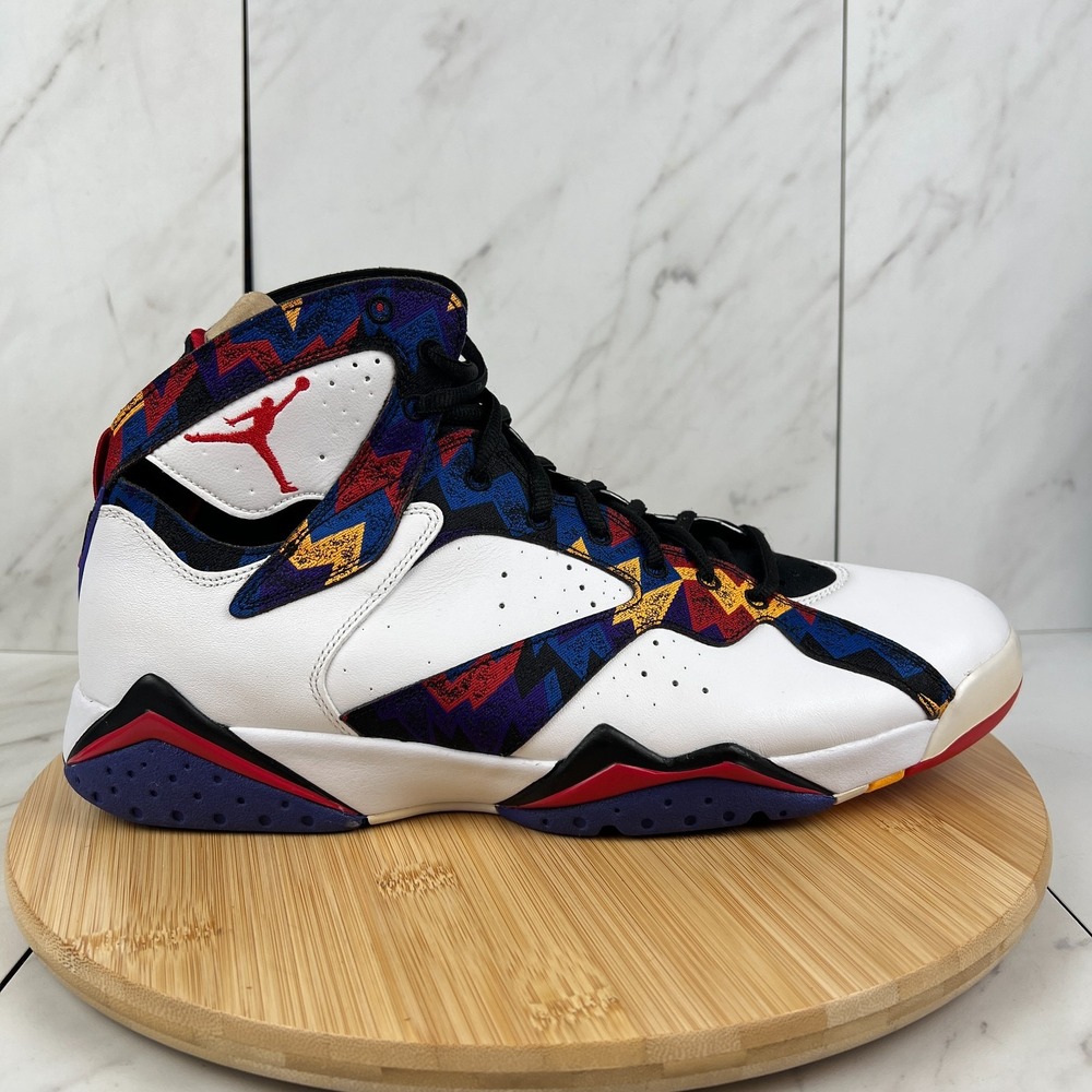 Nike Air Jordan 7 Retro Sweater Mens Size 12.5 White Sneakers 304775-142